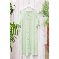Linen190 Dress Button-Sleeved